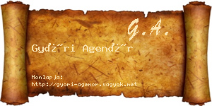 Győri Agenór névjegykártya